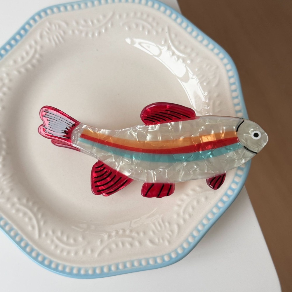 Korean Women Lifestyle - Haarspange mit Meerestier-Motiv, Thunfisch-Haarklammer aus PVC,